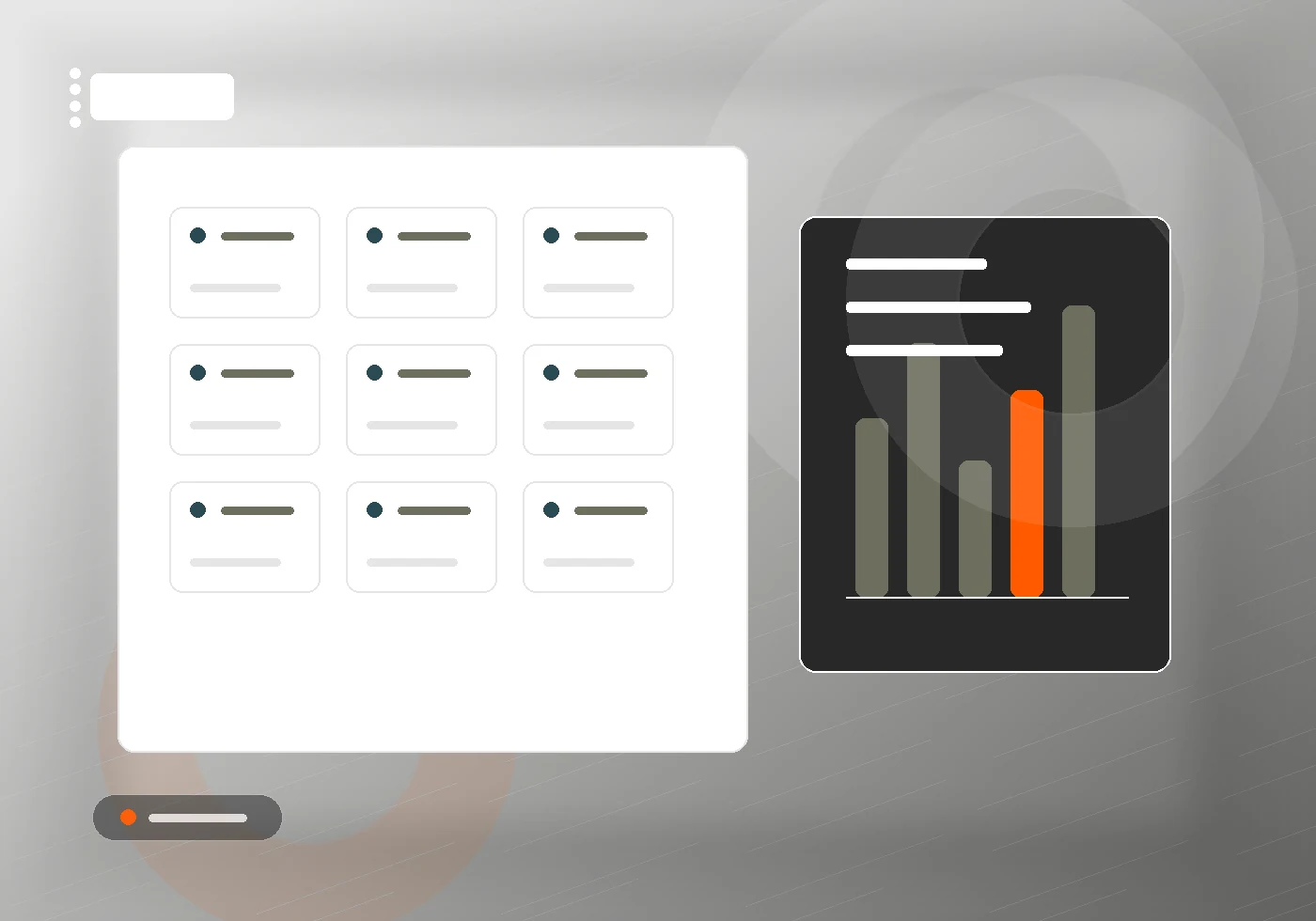 E-commerce operatie dashboard. E-commerce operations dashboard with product, channel and order lanes.