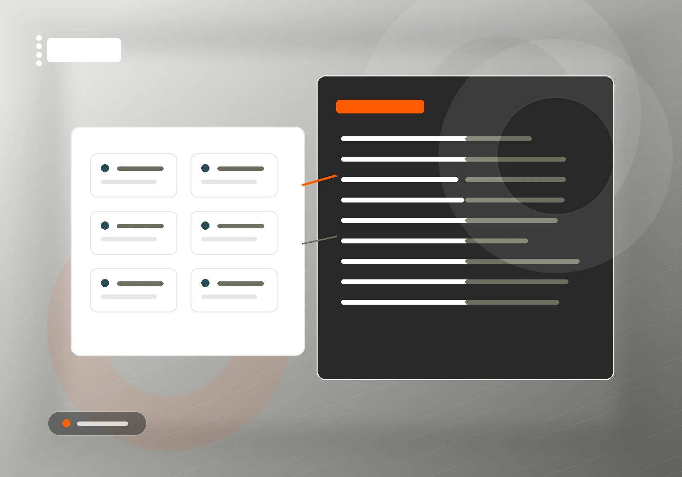 Support dashboard with status indicators. Support dashboard with status indicators.